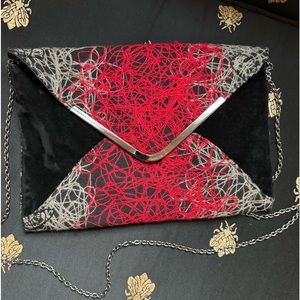 Velvety envelope bag